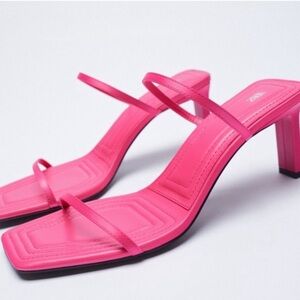 Zara Barbie pink block heels